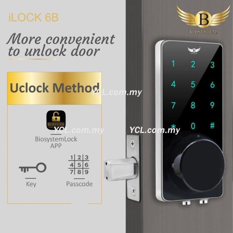 Smart Home Digital Lock with mobile App, password,  Biosystem ilock 6b