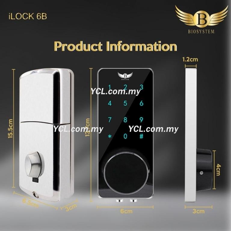 Smart Home Digital Lock with mobile App, password,  Biosystem ilock 6b